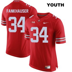 Youth NCAA Ohio State Buckeyes Owen Fankhauser #34 College Stitched Authentic Nike Red Football Jersey DO20X31UH